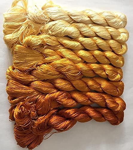 Selcraft 8 Skeinsnatural Mulberry Silk Borderys Threads Floss 40m por novelo 86 40m por skein Modelo