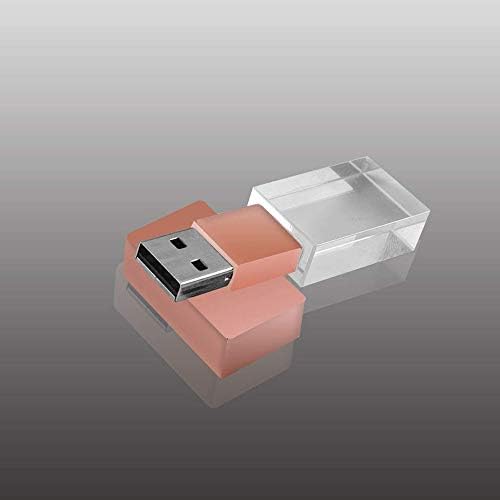 16 GB USB 2.0 Flash Drive, Glass Formulário de Cristal LED Pen leve Memory Memory Stick Drive Drive à prova d'água Pendrive Flash Disk para presentes para meninos adultos