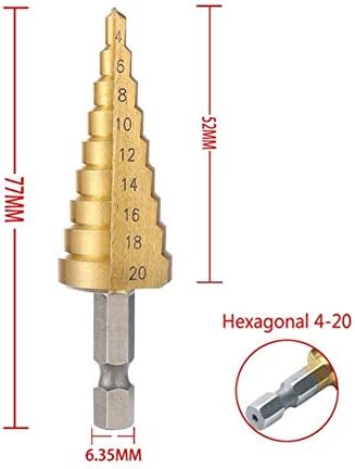 Etapa de perfuração Bits HSS Titanium com etapa Drill Bit Drilling Power Tool para Metal High Speed ​​Speed ​​Wood Furshing Cutter Frill 4-12 4-20 4-32 mm