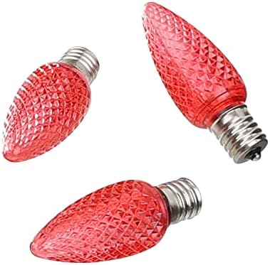 LUMA LUZES DE Holiday C9 LED vermelho, 3-SMD, 25 pacote de lâmpada de Natal, lâmpadas diminuídas E17 Dimmable