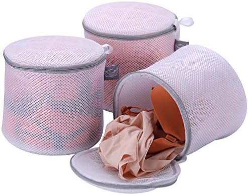 Pacote de 3 delicados bolsas de lavagem de sutiã - Alta permeabilidade sanduíche de lingerie de lingerie