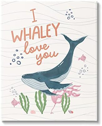 Stuell Industries Whaley Love You Tipografia Baleia Oceaniza peculiar, Design de Nina Blue