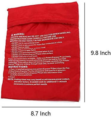 Kiseer 3 pacote reutilizável Microondas Bolsa de batata assada bolsa de panela de batata assada, vermelho