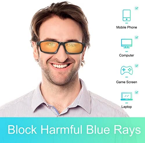 Yumuyan azul bloqueando óculos de jogos mulheres/homens, anti -brilho e fadiga, pare os óculos de computador