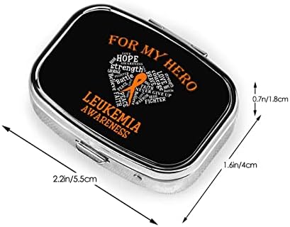 Leucemia-consciência Mini Caixa de comprimidos Caixa de comprimidos de metal Organizador de metal Viagem Caso portátil de comprimidos portátil