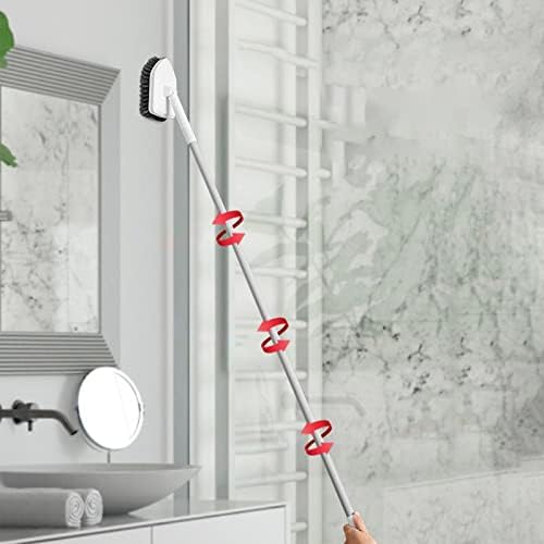 Cabeças de escova de 2 escovas escaláveis ​​de 2 pincel, alça longa e removível banheira/banheiro/ladrilho/escova Scrub Scrubers