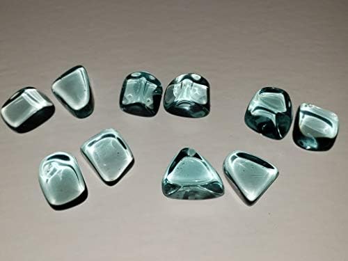 2pc Optical Aqua Blue Obsidian Medium caiu e cura polida Cristal Gemstone Apimens