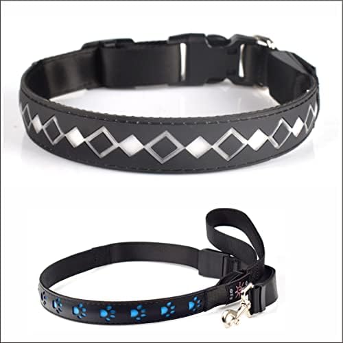 Combinação de colarinho de cachorro e cães de LED, 15 modos colarinho m 3d design agradável, 6 cor de coragem de pata de pata coleira