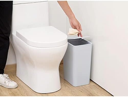 Lata de lixo hjrd, lixo de classificação do tipo imprensa lixo de papel de cozinha de cozinha doméstica quarto banheiro banheiro banheiro com tampa/7 polegada