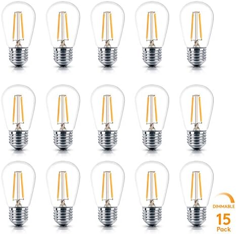 Lâmpadas LED de substituição do Brightech Ambience Pro, lâmpadas LED de 2 watts LED vintage Edison, 2700k Luzes de luz de corda ao ar livre de 2700 mil brancas