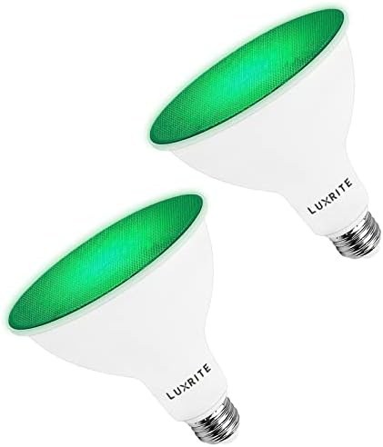 LUZRITE LED PAR38 LUZEMENTO VERDE DE FOLHA, 8W, lâmpada de inundação verde LED, classificação úmida, listada por