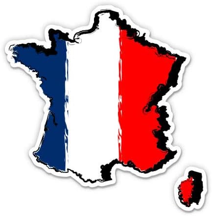 France forma a bandeira francesa com corsica - adesivo de vinil de 3 - para laptop para laptop water garrafa