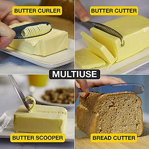 Sophix Butter Knife, Espalhador de faca de manteiga de presente elegante com orifícios, aço inoxidável FACA E FÁCIL FANDA E MUNTELADOR EM FAÇA DA MUTTER SPREPLEMENTE | 3 em 1 Gadget de cozinha