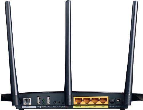 TP-Link TD-W8980 N600 Banda dupla sem fio Gigabit ADSL2+ Router modem, 2,4 GHz de 300mbps+ 5GHz 300mbps, 2 portas USB para compartilhamento de arquivos, IPv6 compatível