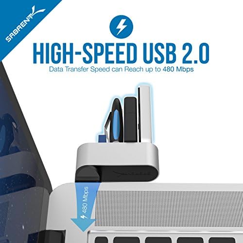 SABRENT 4 PORT USB 2.0 HUB [90 °/180 ° GRAUS rotativo]