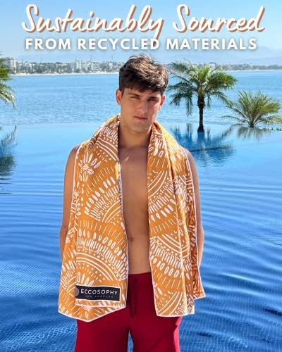 Pacote EccoSophy - 2 toalhas ecológicas grandes de 71x35 polegadas feitas de materiais reciclados.