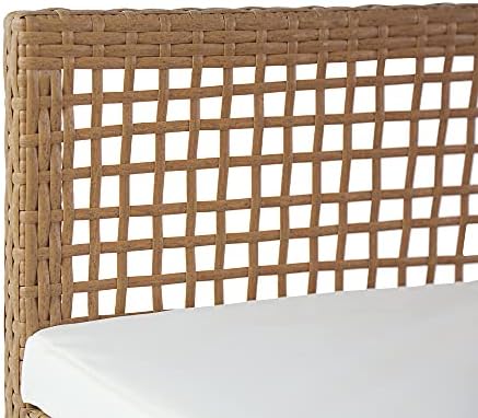Brand - Ravenna Home Modern Outdoor Pátio Cadeiras de jantar com almofada, PE Rattan Wicker resistente ao clima - bege