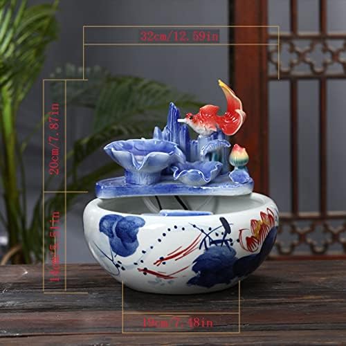 Vaso transparente de flor bolha estilo chinês Cerâmica tigela dourada de peixe tanque de peixes