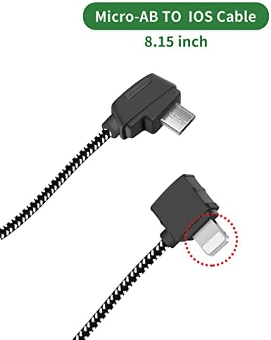LyongTech 8,15 polegadas Micro-AB TO IOS Remote Controller Cable para DJI Mavic Mini/SE, Mavic 2 Pro/Zoom, Mavic