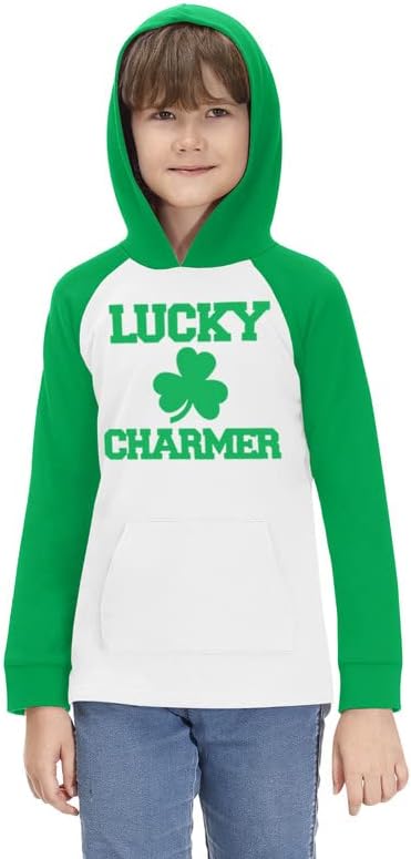 Besserbay Little Kid's St Patrick's Day Clover Hoodie Sweatshirt 1-10 anos