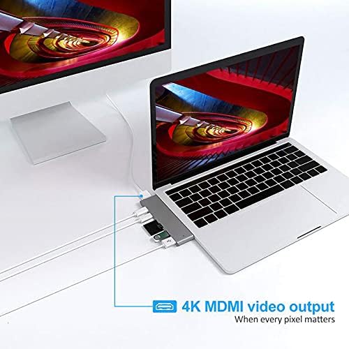 Adaptador Viktck USB C para MacBook Pro 2020-, MacBook Air 2020-2018 com 4K@60Hz HDMI, 2 portas USB 3.0, leitor de cartão SD/TF, Estação de docking USB-C 100W PD e Thunderbolt 3 MacBook