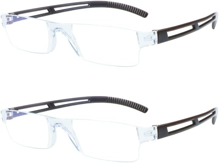 Lambbaa 8 óculos de leitura de embalagem, óculos de leitura de computador de bloqueio de luz azul para homens, anti -brilho Leitores leves