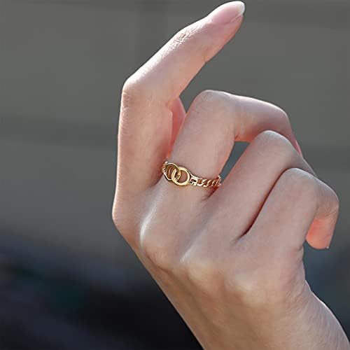 Happyyami anéis na moda Novel Ring Handcuff Ring Jewelry Handcoff Chain Ring Gift Acessórios para mulheres
