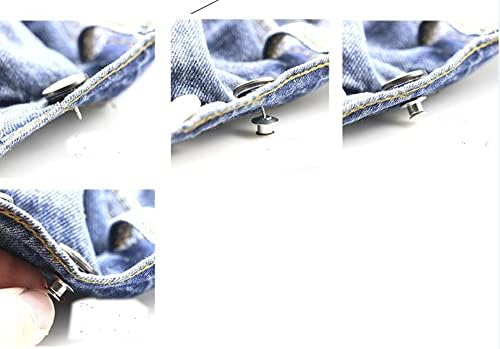 Mahavimoksa 1Box Buttons de metal misto Jean pinos sem costura e sem ferramentas Substituição instantânea