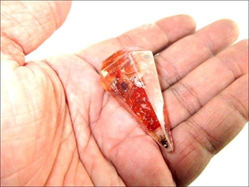 Jato requintado orgone carneliano pêndulo de 2 polegadas jato internacional terapia de cristal poder cura Prosperidade