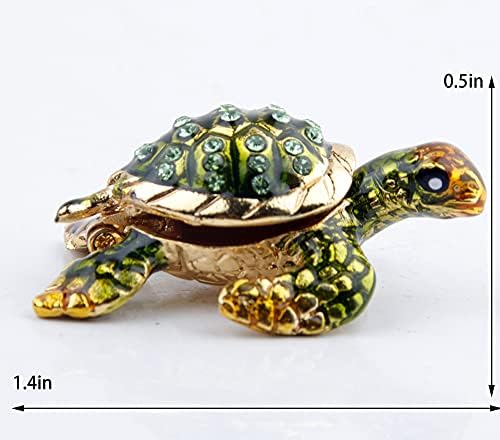 Setebees mini tartaruga marinha estatueta de tartaruga marinha de tartaruga marinha caixas de jóias articuladas