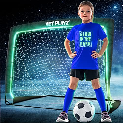 Presentes da rede de futebol TGU - Light Up Soccer Getes, brilha no escuro | Metas de futebol pop-up portáteis