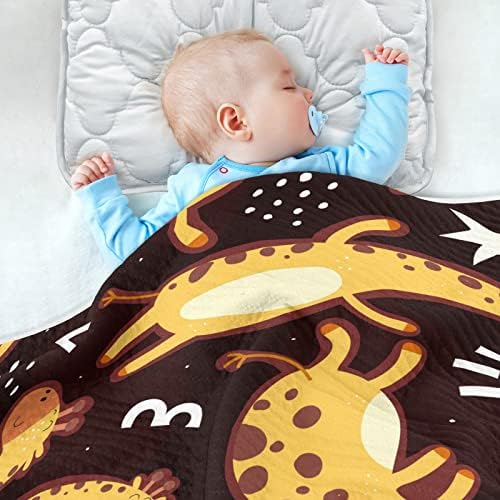 Cobertor de girafas coloridas cobertor de algodão para bebês, recebendo cobertor, cobertor leve e macio