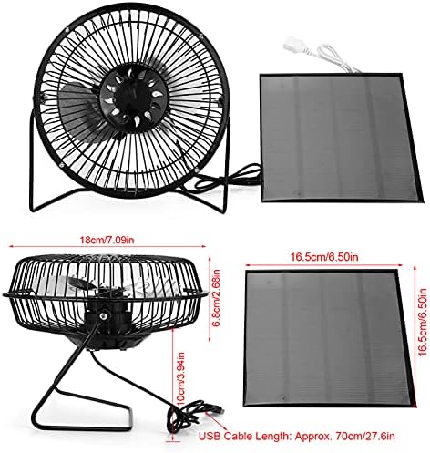 Ventilador portátil YWBL-WH, Ventilador de ventilador de painel solar USB, Ventilador de ventilador, equipamento