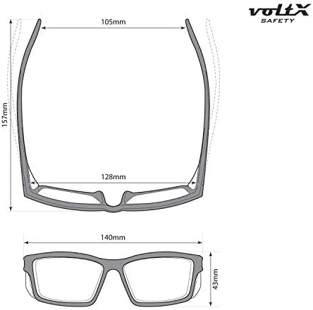 Voltx 'visão' leitores de segurança, lentes completas de leitura de segurança óculos de segurança ANSI Z87.1+ & CE EN166F- Lente UV400 revestida com anti-neblina