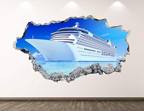 West Mountain Cruise Ship Wall Decalt Art Decor 3D Smashed Ocean Sticker Mural Kids Room Presente Personalizado