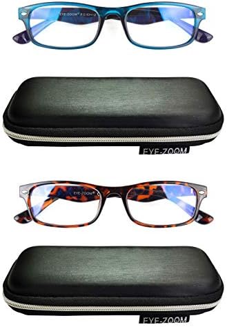 Eye Zoom 2 Pacote Bloqueio de luz azul e óculos de computador Anti UV e óculos de leitura