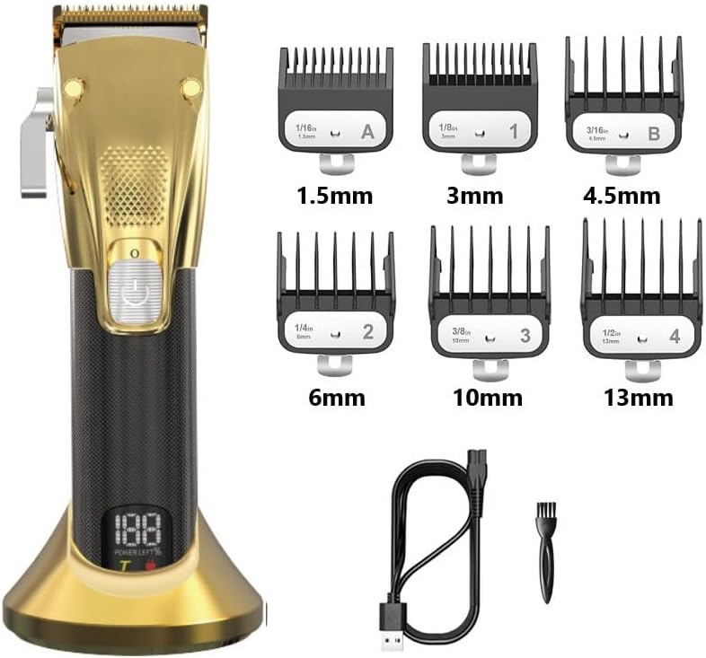 Clippers de cabelo para homens, barbeiro de barbeiro ajustável Clipper profissional LCD Display TRIMER CABE