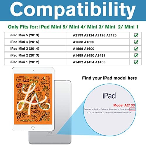 Procase iPad mini Case para iPad Mini 5 de 7,9 polegadas 5 2019 / mini 4 3 2 1 -SkyBlue Pacote com iPad