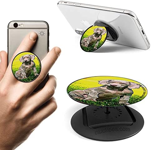 Adorável Weimaraner Puppy Phone Grip Cellphone Stand Cits iPhone Samsung Galaxy e mais