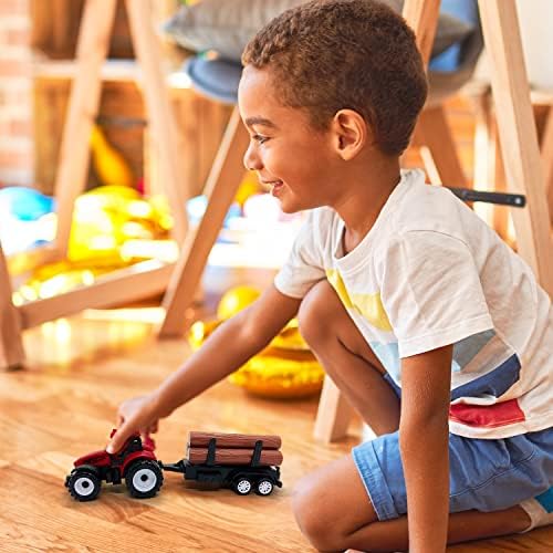 Brinquedos de escavadeira de construção de Boersma Para meninos de 3 anos, caminhões de brinquedos de carros de garoto de madeira de madeira, brinquedos infantis de veículos de construção, escavadeiras de guindastes escavadeiras caminhões de construção