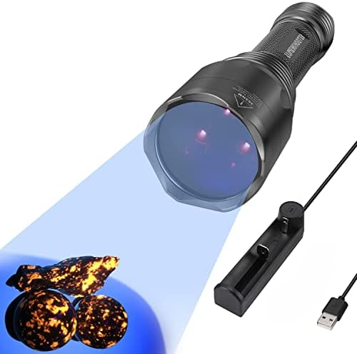 Lanterna Lumenshooter S3 365nm UV com 3 LEDs, tocha de luz preta recarregável para cura de resina, busca de rochas, escorpção e urina de animais de estimação
