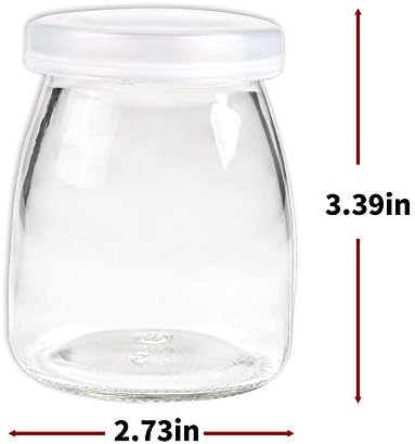Beeldeel 20 PCS Mini frascos de iogurte, 7 onças de vidro transparente Favor de frascos com tampas PE & Cork Pudding