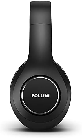 fones de ouvido Pollini Bluetooth sobre ouvido, fone de ouvido sem fio v5.0 com 6 modos de equalização, proteínas de memória suaves e microfones embutidos para iPhone/Android Cell/PC/TV