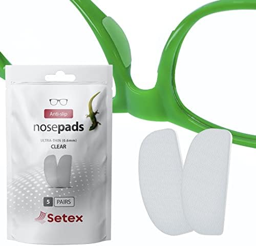 Setex Gecko Grip Ultra-Thin Fildin 0,6mm Anti-Slip Eyeglass Nariz Pads, EUA Fibras microestruturadas inovadoras, 0,6 mm x 7mm x 16 mm…