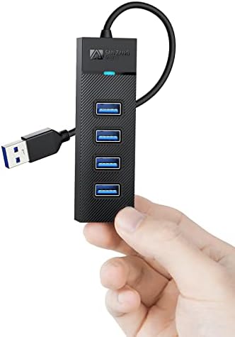 4 portas hub USB, Sanzang USB 3.0 Hub, 5 Gbps USB Splitter USB Port Expander para laptop, xbox, flash