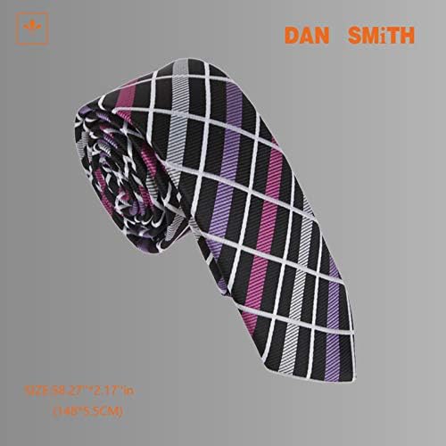 Dan Smith Tie Skinny Treath for Men Romance Microfiber Slim Cocondtie