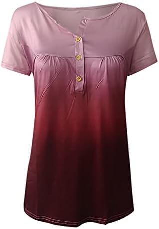 Túdos de túnica para usar com leggings ocultar barriga 2023 verão de manga curta camiseta henley tshirts fofos