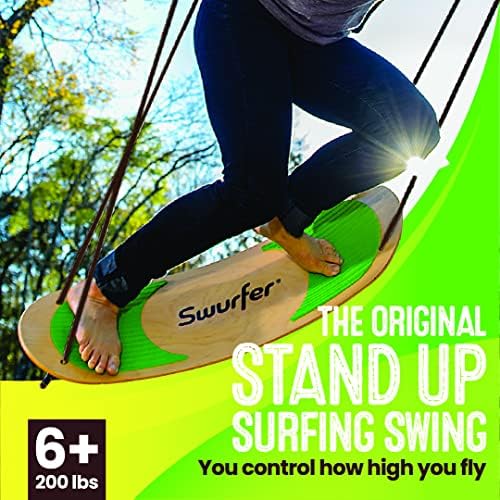 Swurfer Stand Up Tree Swing, Swing Outdoor - Swingset Outdoor para crianças com alças ajustáveis, balanço ao