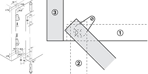 CiclingColors 2x Invisível Pivô depende de preto 140 ° para armários portas de nó de descarga escondidas