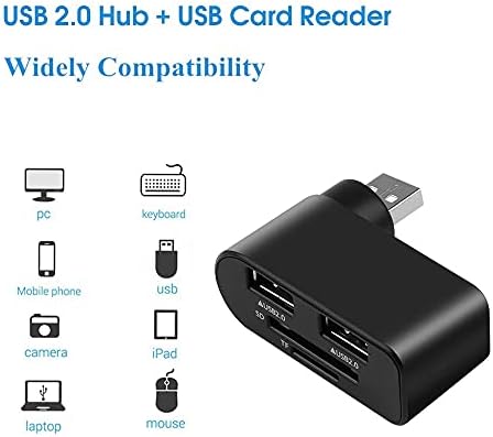 Slsfjlkj USB Hub 2.0 SD TF Adaptador Splitter Splitter Interface Power Card Card Reader para laptop de computador